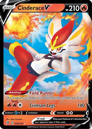SWSH02 Rebel Clash 035/192 Cinderace V - Holofoil - Ultra Rare