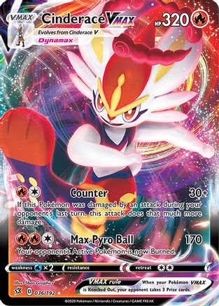 SWSH02 Rebel Clash 036/192 Cinderace VMAX - Holofoil - Ultra Rare