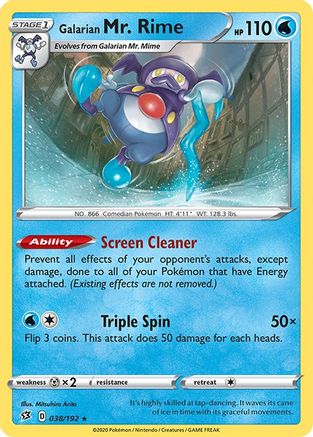 SWSH02 Rebel Clash 038/192 Galarian Mr. Rime - Rare