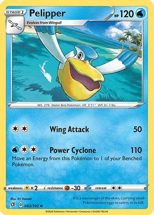 SWSH02 Rebel Clash 042/192 Pelipper - Reverse Holofoil - Uncommon