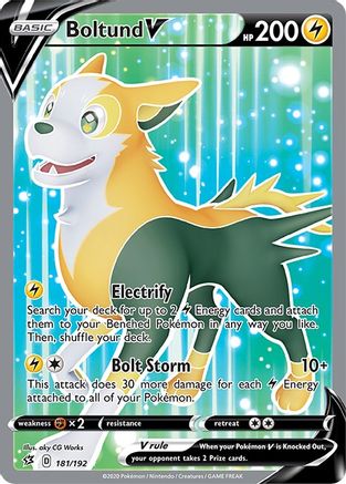 SWSH02 Rebel Clash 181/192 Boltund V (Full Art) - Holofoil - Ultra Rare