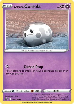 SWSH02 Rebel Clash 078/192 Galarian Corsola - Common