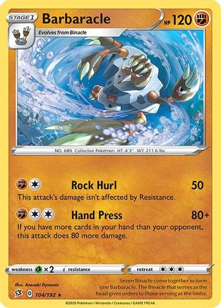 SWSH02 Rebel Clash 104/192 Barbaracle - Rare