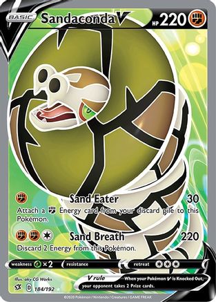 SWSH02 Rebel Clash 184/192 Sandaconda V (Full Art) - Holofoil - Ultra Rare