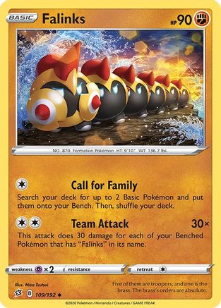 SWSH02 Rebel Clash 109/192 Falinks - Reverse Holofoil - Uncommon