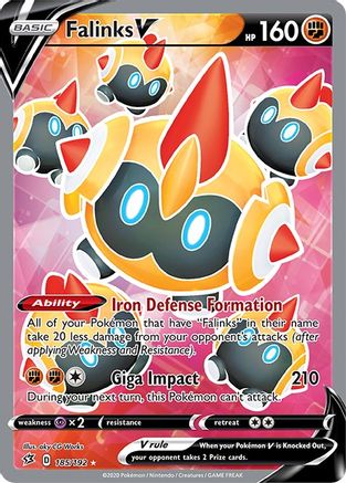 SWSH02 Rebel Clash 185/192 Falinks V (Full Art) - Holofoil - Ultra Rare