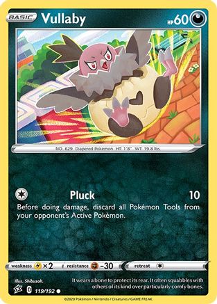 SWSH02 Rebel Clash 119/192 Vullaby - Reverse Holofoil - Common