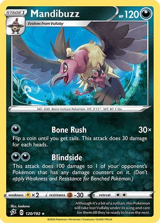 SWSH02 Rebel Clash 120/192 Mandibuzz - Reverse Holofoil - Rare