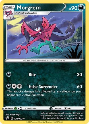 SWSH02 Rebel Clash 124/192 Morgrem - Reverse Holofoil - Uncommon
