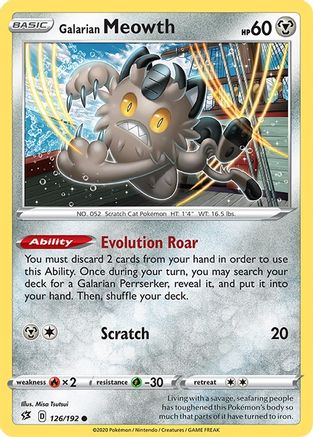 SWSH02 Rebel Clash 126/192 Galarian Meowth - Common