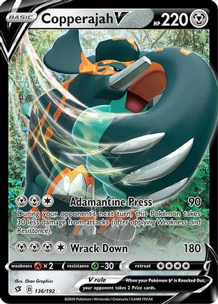 SWSH02 Rebel Clash 136/192 Copperajah V - Holofoil - Ultra Rare