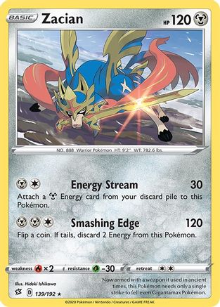 SWSH02 Rebel Clash 139/192 Zacian - Rare