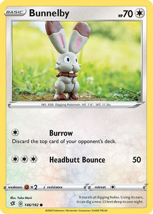 SWSH02 Rebel Clash 146/192 Bunnelby - Reverse Holofoil - Common