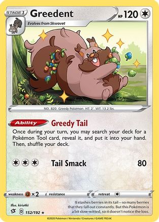 SWSH02 Rebel Clash 152/192 Greedent - Reverse Holofoil - Rare