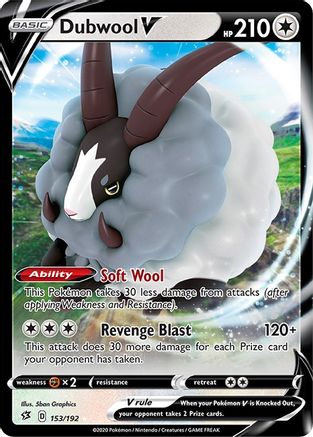 SWSH02 Rebel Clash 153/192 Dubwool V - Holofoil - Ultra Rare