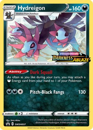 SWSH Sword & Shield Promo Cards SWSH037 Hydreigon - Holofoil - Promo