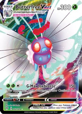 SWSH03 Darkness Ablaze 002/189 Butterfree VMAX - Holofoil - Ultra Rare