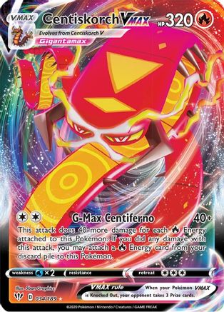 SWSH03 Darkness Ablaze 034/189 Centiskorch VMAX - Holofoil - Ultra Rare