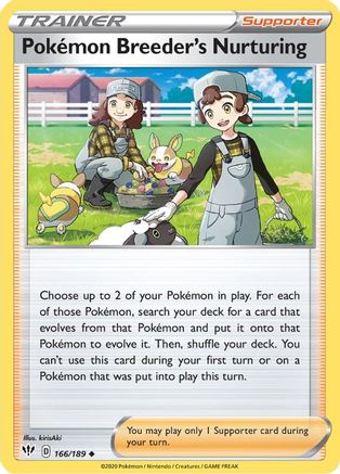 SWSH03 Darkness Ablaze 166/189 Pokemon Breeder's Nurturing - Reverse Holofoil - Uncommon