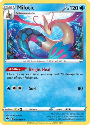 SWSH03 Darkness Ablaze 039/189 Milotic - Reverse Holofoil - Holo Rare