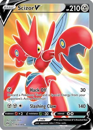 SWSH03 Darkness Ablaze 183/189 Scizor V (Full Art) - Holofoil - Ultra Rare