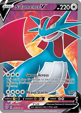 SWSH03 Darkness Ablaze 185/189 Salamence V (Full Art) - Holofoil - Ultra Rare