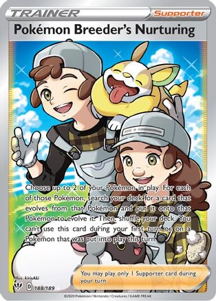 SWSH03 Darkness Ablaze 188/189 Pokemon Breeder's Nurturing (Full Art) - Holofoil - Ultra Rare