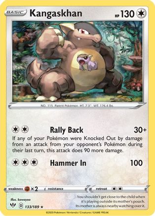 SWSH03 Darkness Ablaze 133/189 Kangaskhan - Holofoil - Holo Rare