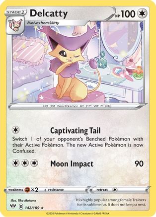 SWSH03 Darkness Ablaze 142/189 Delcatty - Rare