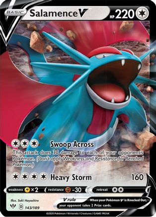 SWSH03 Darkness Ablaze 143/189 Salamence V - Holofoil - Ultra Rare