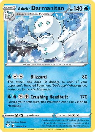 SWSH03 Darkness Ablaze 044/189 Galarian Darmanitan (44) - Rare