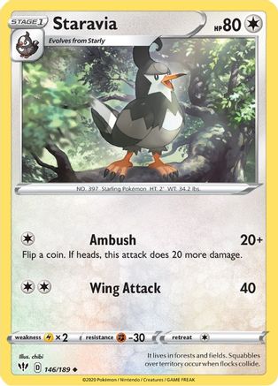 SWSH03 Darkness Ablaze 146/189 Staravia - Uncommon