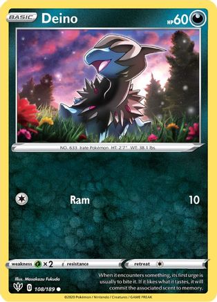 SWSH03 Darkness Ablaze 108/189 Deino - Common