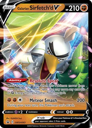 SWSH Sword & Shield Promo Cards SWSH043 Galarian Sirfetch'd V - Holofoil - Promo