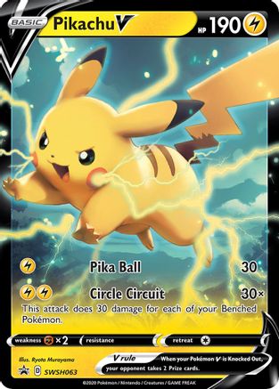 SWSH Sword & Shield Promo Cards SWSH063 Pikachu V - Holofoil - Promo