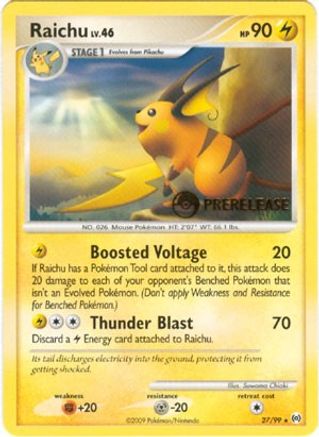 Nintendo Promos /99 Raichu - 27/99 (Prerelease) - Promo
