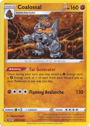 SWSH Sword & Shield Promo Cards SWSH054/054 Coalossal - Holofoil - Promo