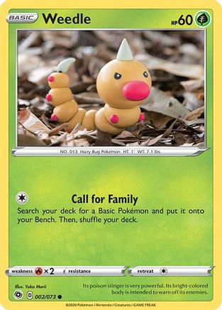 Champions Path 002/73 Weedle - Reverse Holofoil - Common