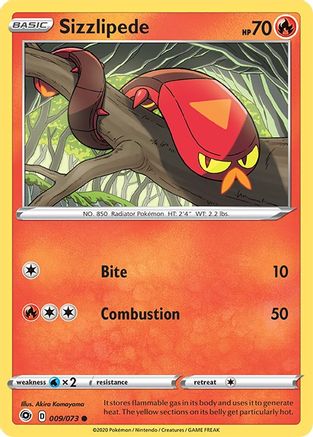 Champions Path 009/73 Sizzlipede - Common