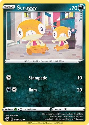 Champions Path 041/73 Scraggy - Reverse Holofoil - Common