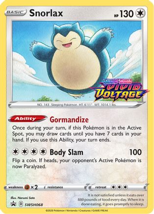 SWSH Sword & Shield Promo Cards SWSH068 Snorlax - Holofoil - Promo