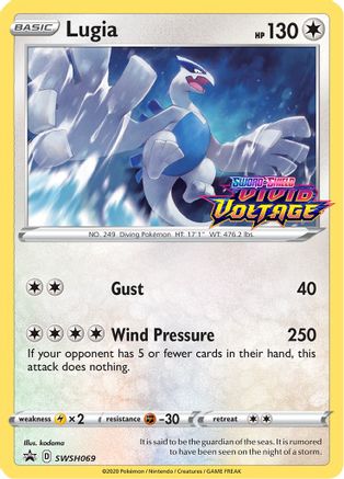 SWSH Sword & Shield Promo Cards SWSH069 Lugia - Holofoil - Promo
