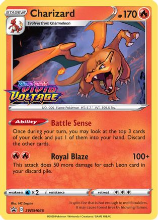 SWSH Sword & Shield Promo Cards SWSH066 Charizard - Holofoil - Promo