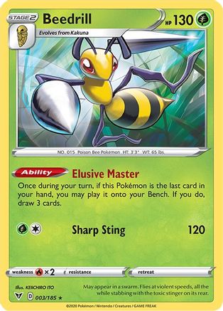 SWSH04 Vivid Voltage 003/185 Beedrill - Rare