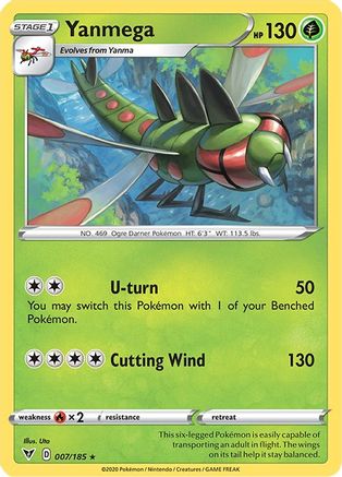 SWSH04 Vivid Voltage 007/185 Yanmega - Reverse Holofoil - Rare