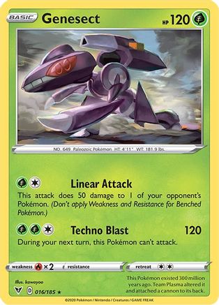 SWSH04 Vivid Voltage 016/185 Genesect - Holofoil - Holo Rare