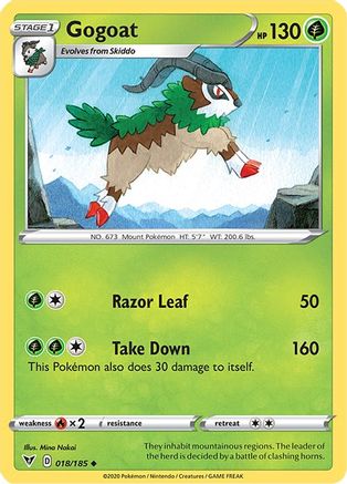 SWSH04 Vivid Voltage 018/185 Gogoat - Reverse Holofoil - Uncommon