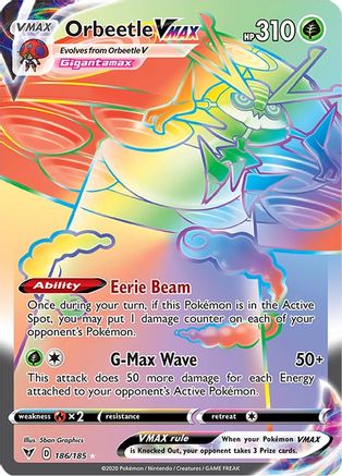 SWSH04 Vivid Voltage 186/185 Orbeetle VMAX (Secret) - Holofoil - Secret Rare