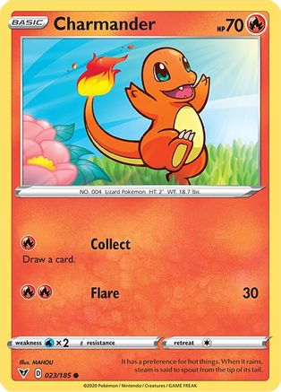 SWSH04 Vivid Voltage 023/185 Charmander - Reverse Holofoil - Common