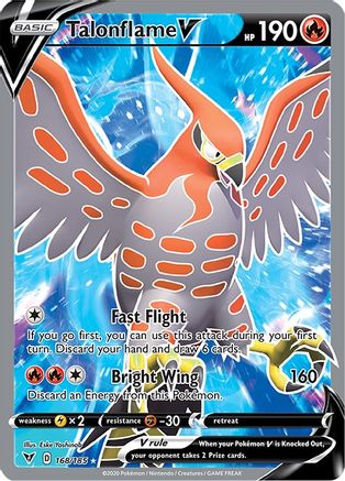 SWSH04 Vivid Voltage 168/185 Talonflame V (Full Art) - Holofoil - Ultra Rare